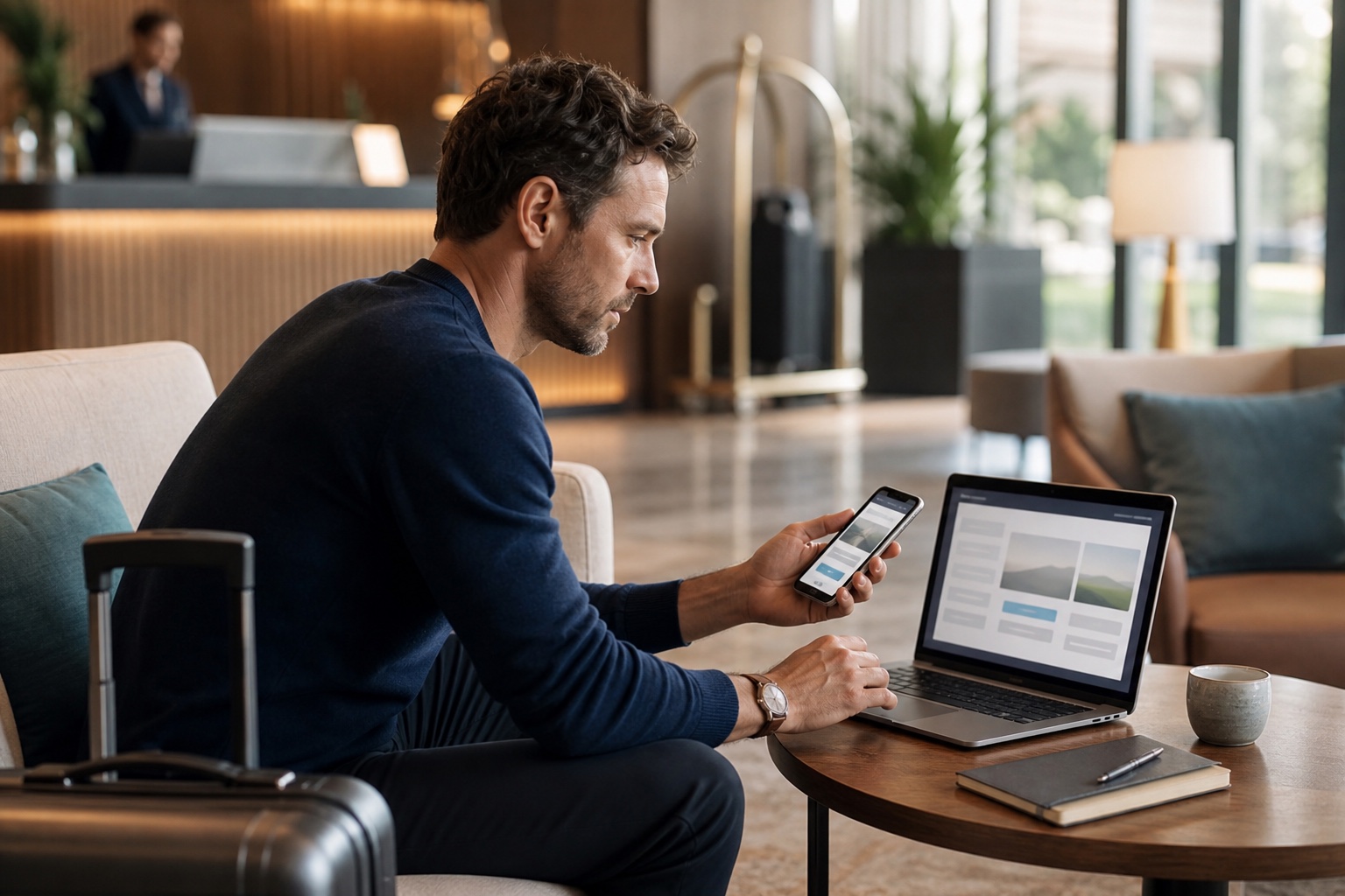 A traveller making a direct hotel booking