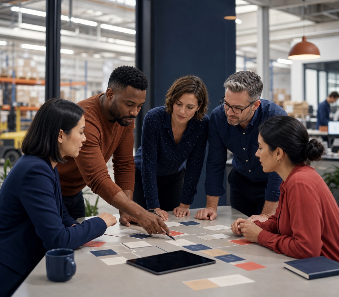 Cross-industry team planning connected work with Exellion